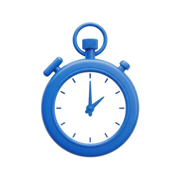 Blue digital stopwatch icon with running animation