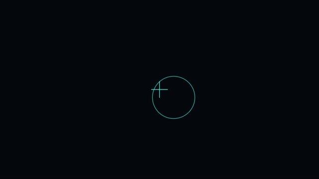 Minimalist digital hud interface with animated targeting reticle and crosshair overlay animation 4k