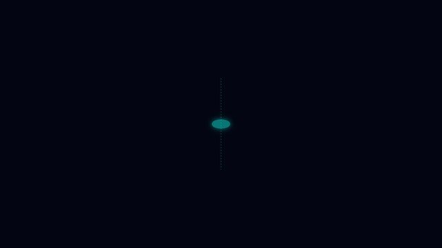 Minimalist digital pulse animation with glowing cyan circle and expanding orbital rings on dark 4k background