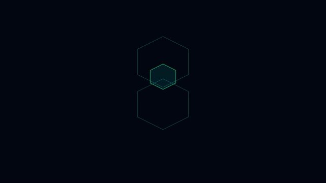 Minimalist hexagon geometric motion 4k background, with pulsing digital, lines and abstract, tech animation