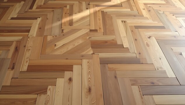 Wooden floor parquet pattern, natural brown and gray planks, abstract background texture