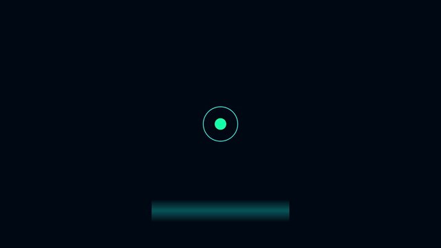 Futuristic hud interface loading animation with glowing cyan circular and digital data bar for tech ui 4k