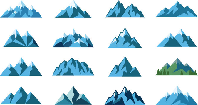 Low poly mountains vector illustration geometric landscape with triangular facets modern digital art