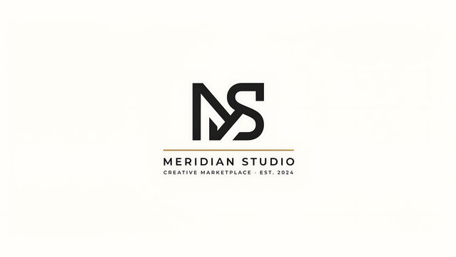 Black ms monogram for meridian studio creative marketplace isolated on a transparent background