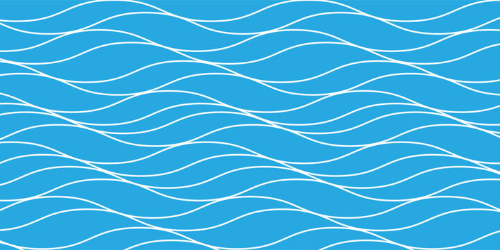 Seamless wave pattern. Water waves. Wavy lines