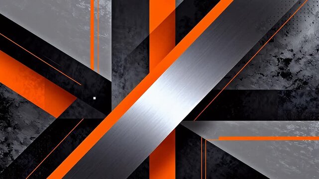 Abstract geometric design with orange and gray