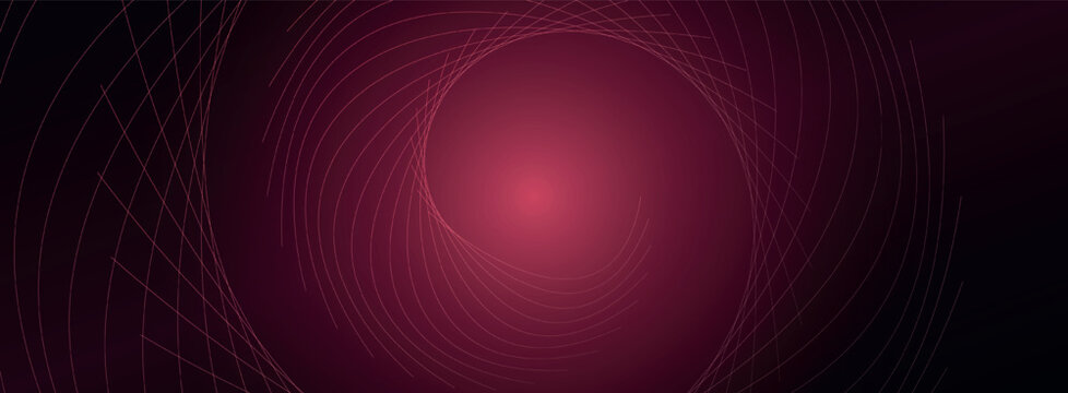 Modern Abstract Dark Burgundy Gradient Background with Dynamic Spiral Line Waves and Center Glow Effect