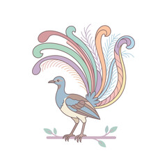 Naklejka premium Stylized Peacock Vector Illustration