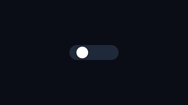 Minimalist ui toggle switch animation turning on and off for mobile app interface 4k