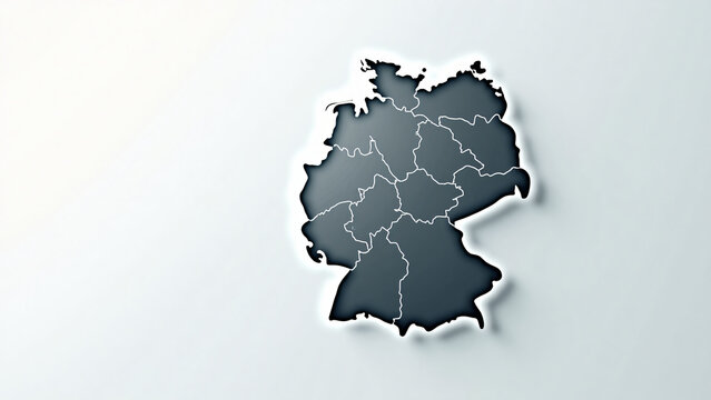 Transparent Germany map with dark gray economic pressure overlays for marketing copy