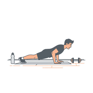 Man doing push-ups on exercise mat