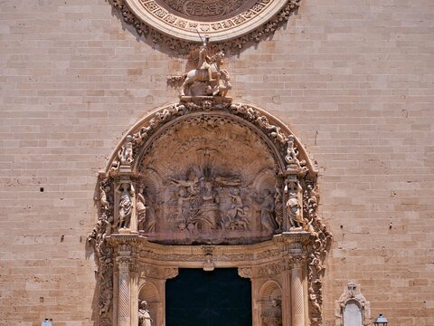 Ornate Carved Stone Entrance Portal of Historic Church