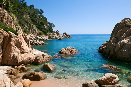 Cala Boadella, Lloret de Mar, Costa Brava in the Catalonia region of Spain