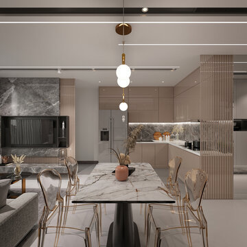 Luxury home interior, living room. 3d rendering