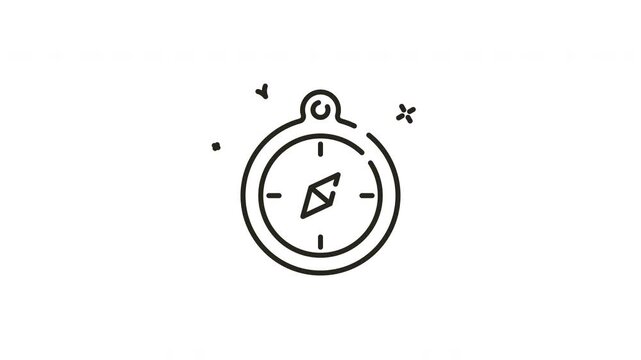 Compass Navigation Animation Icon Loop