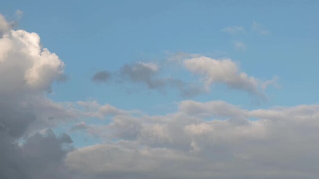 Timid orange cumulonimbus in the sky