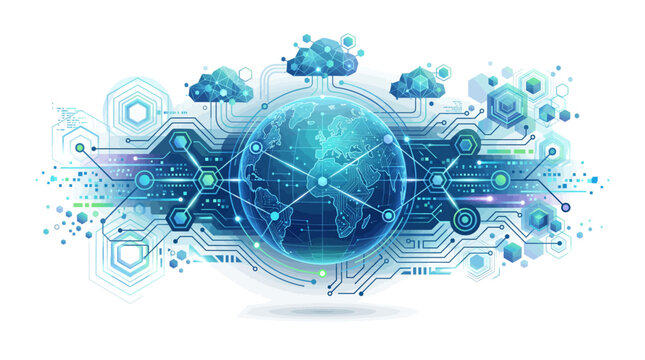 Abstract Global Network Communication Concept.