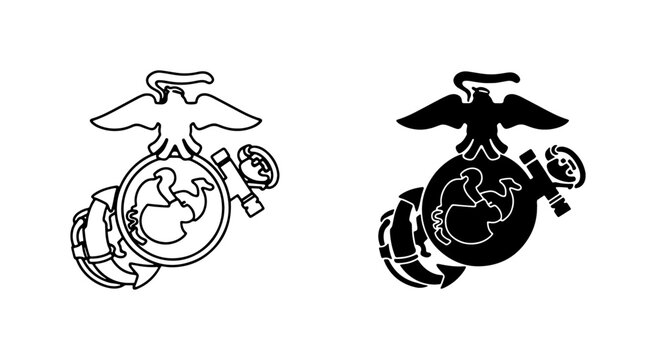 USMC Emblem Vector, Eagle Globe Anchor Symbol, Military Insignia, United States Marine Corps Logo