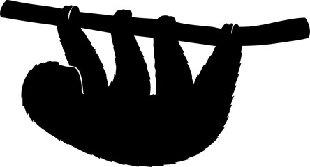 Fototapeta premium Hanging Sloth Silhouette Vect...