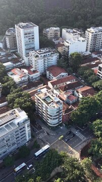 Ipanema, Rio de Janeiro, Brazil, aerial view, drone view, drone footage, bird's eye view, top view, beach, Ipanema beach, Lagoa, Lagoa Rodrigo de Freitas, lagoon, coastline, ocean, Atlantic Ocean, wat
