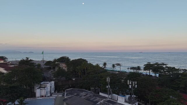 Ipanema, Rio de Janeiro, Brazil, aerial view, drone view, drone footage, bird's eye view, top view, beach, Ipanema beach, Lagoa, Lagoa Rodrigo de Freitas, lagoon, coastline, ocean, Atlantic Ocean, wat