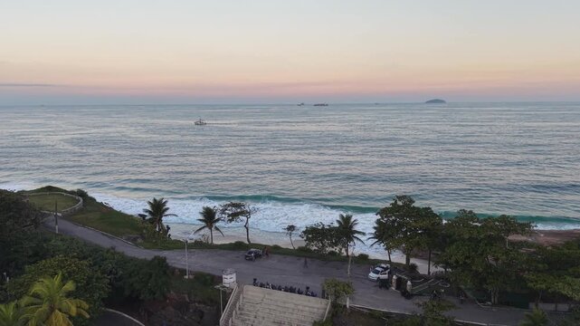 Ipanema, Rio de Janeiro, Brazil, aerial view, drone view, drone footage, bird's eye view, top view, beach, Ipanema beach, Lagoa, Lagoa Rodrigo de Freitas, lagoon, coastline, ocean, Atlantic Ocean, wat