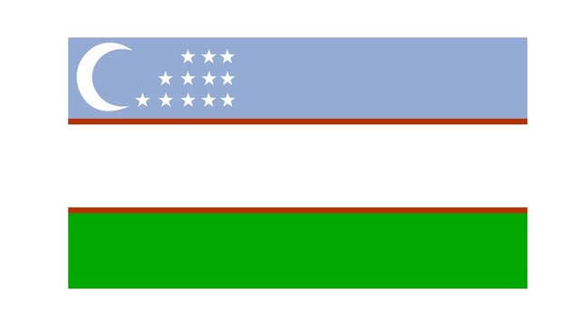 Republic of Uzbekistan national flag isolated on white background.