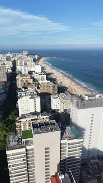 Ipanema, Rio de Janeiro, Brazil, aerial view, drone view, drone footage, bird's eye view, top view, beach, Ipanema beach, Lagoa, Lagoa Rodrigo de Freitas, lagoon, coastline, ocean, Atlantic Ocean, wat