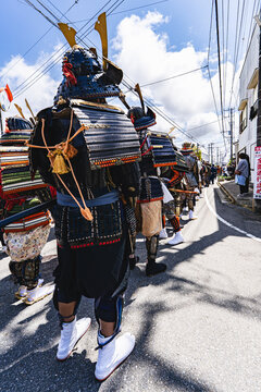 香取神宮式年神幸祭の香取神道流剣士隊の甲冑行列