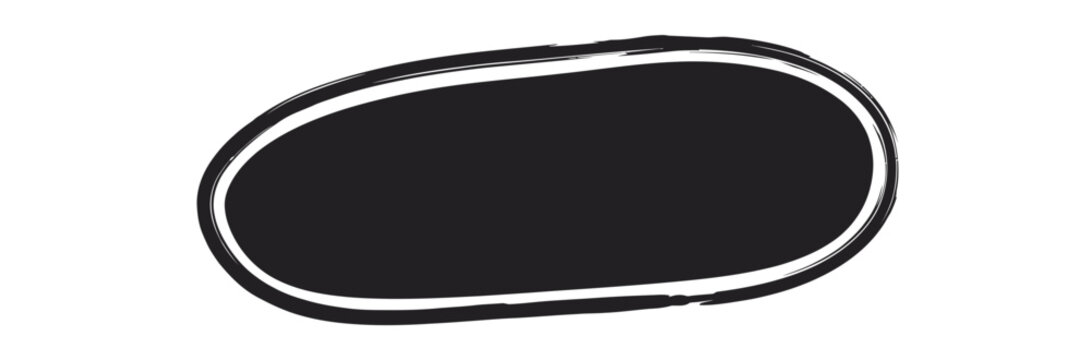 Abstract Organic Black and White Oval Brush Stroke Shape for Minimalist Label and Pattern Design