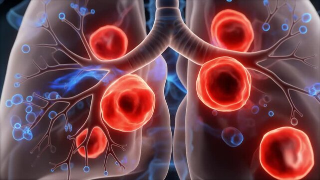 Type II Pneumocytes Beneath Transparent Alveolar Sac Showing Lamellar Body Depletion for Respiratory Education