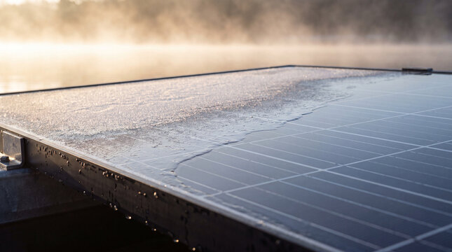 Floating solar farm industry uses solar cell technology to generate clean energy with panels on water surfaces
