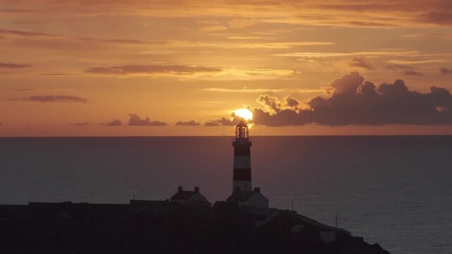 Old Head of Kinsale Lighthouse at Sunset, County Cork, Ireland