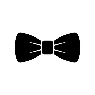 Black bow tie icon for formal wear and fashion