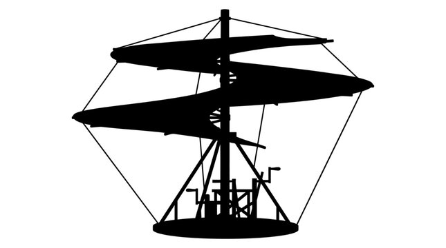 Ship mast silhouette on a white background detailed nautical structure