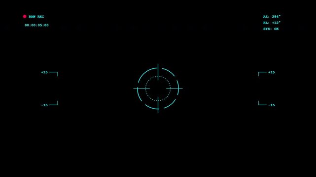 Dslr camera frame viewfinder sci-fi military target telemetry aiming crosshair tactical display 4K