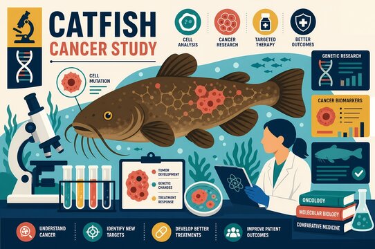 Catfish Cancer Study Infographic for Comparative Medicine Research