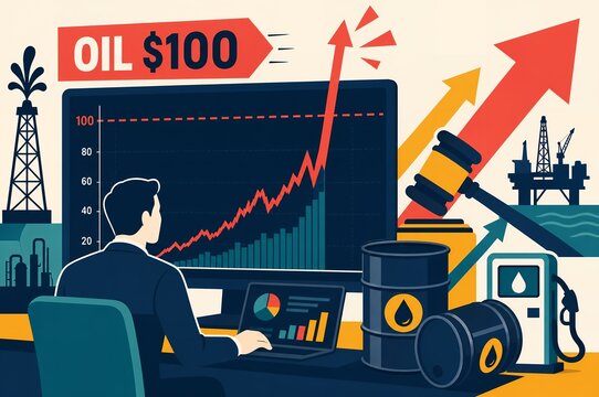 Crude Oil Prices Surge Past 100 Dollars Stock Market Infographic