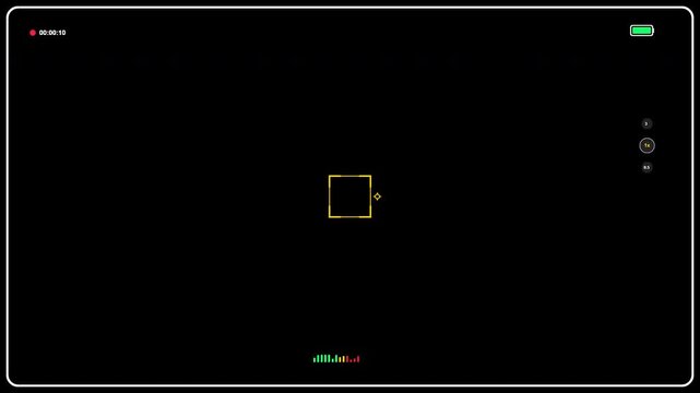 Dslr camera frame viewfinder Mobile Phone Screen Recording UI Exposure Slider HUD Overlay 4K