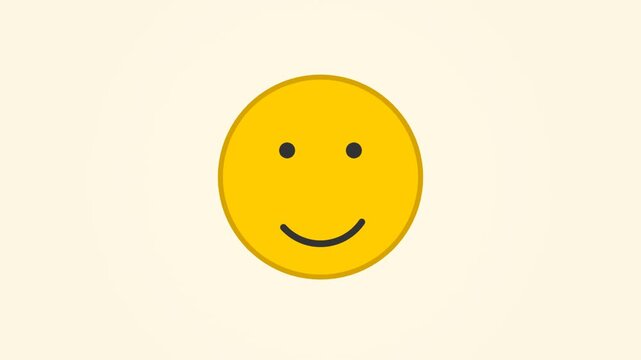 A simple yellow smiley face icon isolated on a light background.