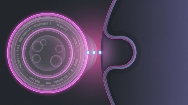 Close view of liposome docking at an abstract receptor site