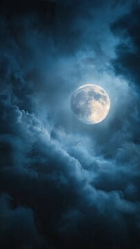 full moon over blue sky