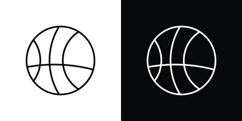 Basketball icon line artwork group © neelam