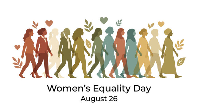Diverse Group of Women Walking Together for Equality Illustration