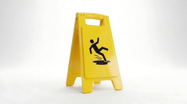 Signage cautioning against wet floor surfaces warns pedestrians about potential slip hazards in public spaces.