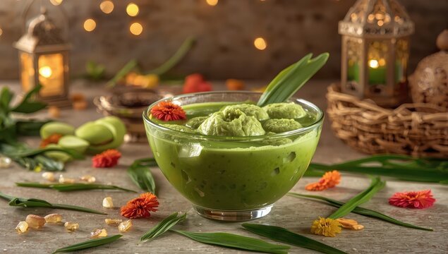 Cendol Thailand or Bualoy consists of tapioca flour and pandan in coconut milk soup.
