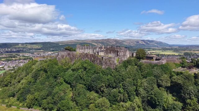 An aerial view of Stirling Castle, a major historic fortress located in Stirling, Scotland.