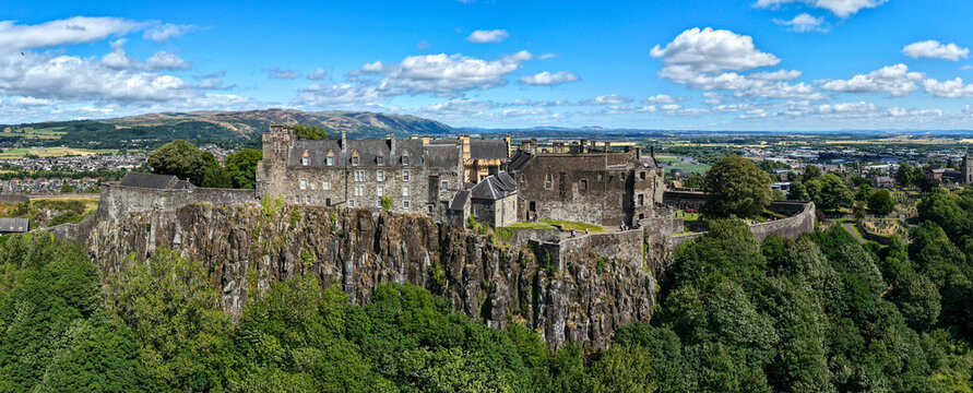 An aerial view of Stirling Castle, a major historic fortress located in Stirling, Scotland.