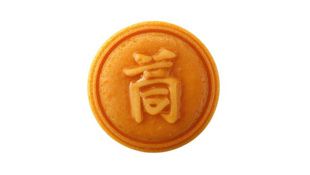 A glutinous rice cake symbolizing fortune, known as dodol cina or kue keranjang in Indonesia, isolated on a white background, viewed from above.