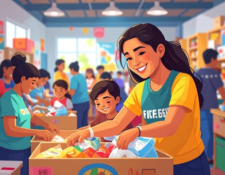 Empowering philanthropy with clear messaging, this image captures the essence of giving and collective action, inspiring viewers to lend a helping hand today.